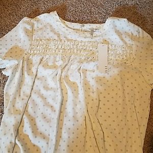 White Blouse with Silver Polka Dots